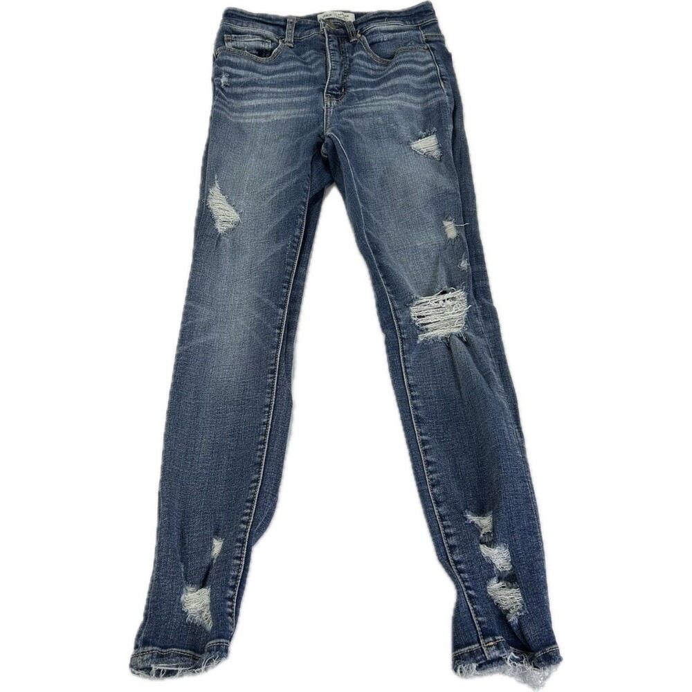BKE Parker High Rise Ankle Skinny Jeans Women’s 25 Medium Wash Distressed Denim